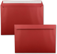 10X GroßE XXL BriefumschläGe DIN C4 In Dunkelrot (Rot) - 22,9 X 32,4 Cm - Haftkl