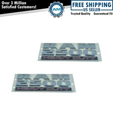 OEM Ram 2500 Heavy Duty Chrome Red Black Door Nameplate Emblem Pair Set for Ram