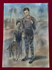 Pablo Picasso Drawing (Handmade) Very well preserved antique paper