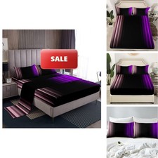 Feelyou Teens Abstract Ombre Decorations Bedding Set Kids Women Pink Purple And