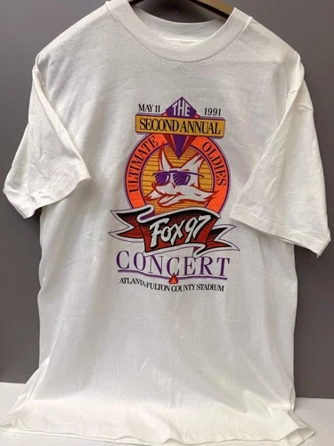 Fox 97 Ultimate Oldies Concert T-Shirt XL Atlan 1990s vintage concert t-shirt, vintage, size XL, single stitch, B+ condition