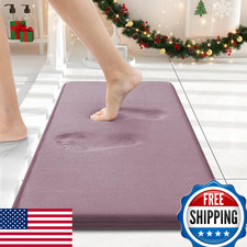 Smiry Memory Foam Bath Mat 24x16, Extra Soft, Absorbent, Non-Slip, Plum