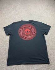 Adidas Cimalite Skateboarding Spitfire Black Shirt Men's XL Black Faded Grunge