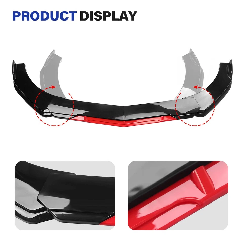 For Mazda 2/3/6/323 Front Bumper Lip Spoiler Splitter 78.7" Side Skirt Rear Lip - Image 2 of 4