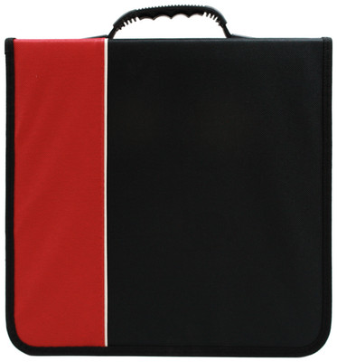 1x 360 Disc Capacity Black Red CD DVD Binder Large Storage Media 400 4-up 12  DJ