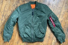 Alpha Industries MA-1 Flight Reversible Bomber Jacket Olive Green Small