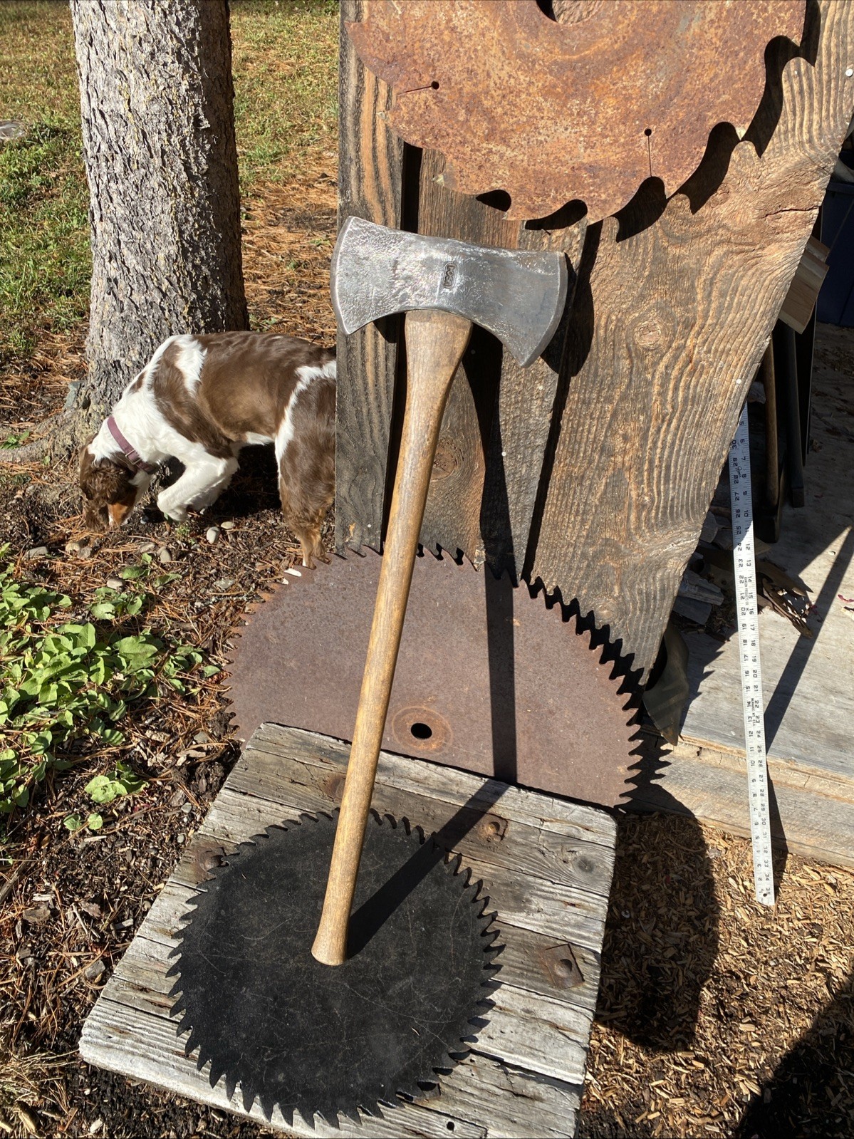 Vintage Woodings Verona US95 Double Bit Axe Solid Handle