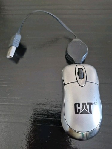 Caterpillar CAT Wired USB Computer Mouse Retractable Mini Optical Mouse Rare