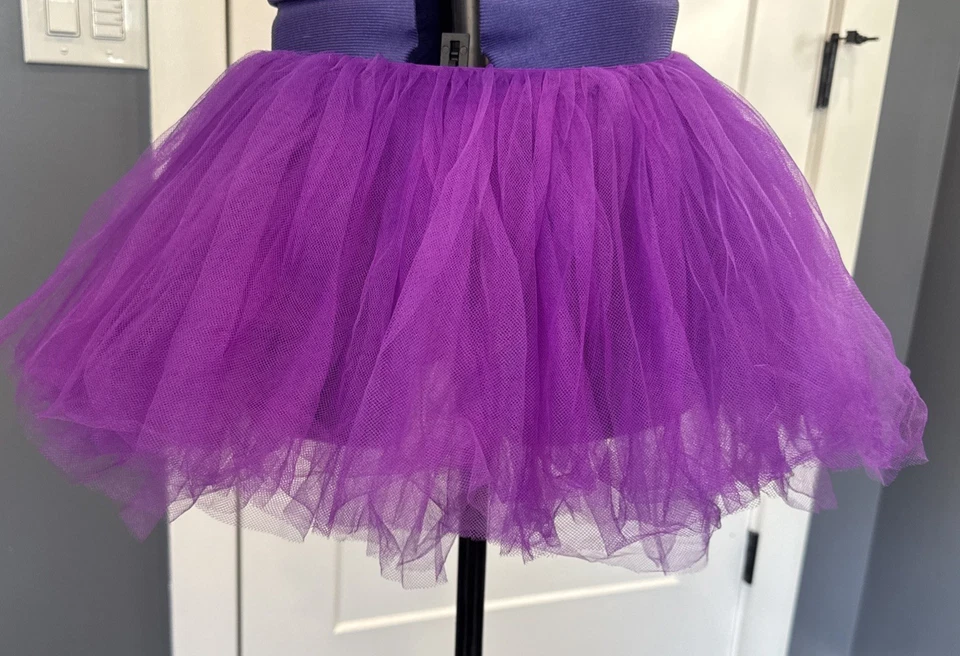 Adult Purple Tutu Skirt Costume Dress-up 80s festival Spirit Week elastic waiste - Image 2 of 4
