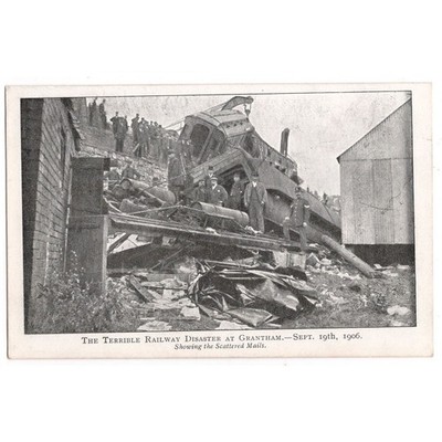 GRANHAM schreckliche Eisenbahnkatastrophe 1906, Lincolnshire Postkarte unbesendet
