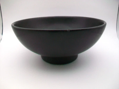 VINTAGE HAEGER PEDESTAL PLANTER BOWL #101 MATTE BLACK  8"
