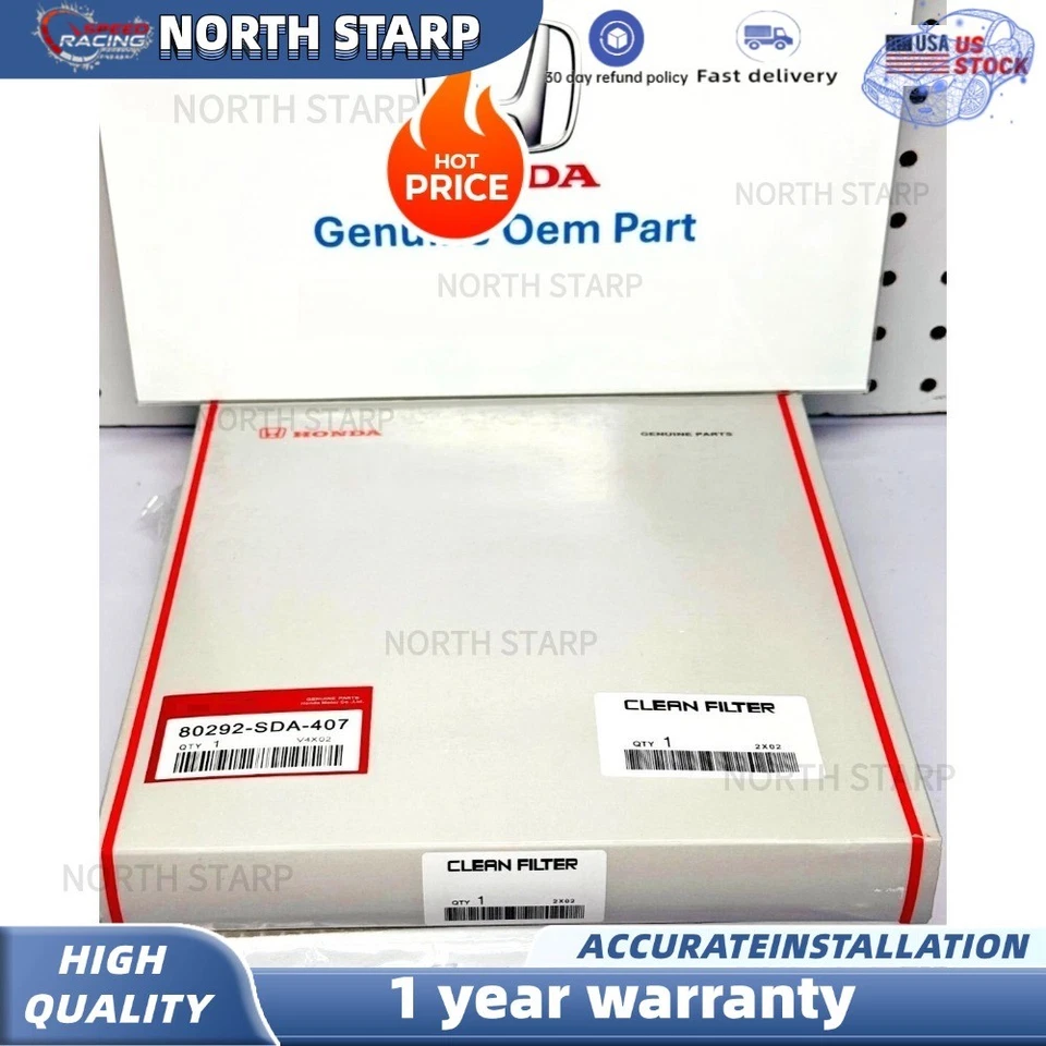 Filtro de aire de cabina genuino 1 pieza para Honda Accord Civic Odyssey Acura 80292-SDA-407 Foto 3 de 4