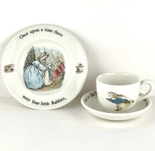 Wedgwood Frederick Warne Peter Rabbit Child's Cup Saucer & Plate Set (2)