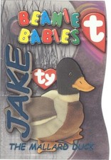 TY Beanie Babies BBOC Card - Series 3 Beanie/Buddy Left (TEAL) - JAKE the Duck