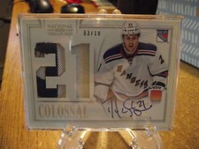 2013-14 Panini National Treasures Colossal Jerseys Auto #29 Derek Stepan # 03/10