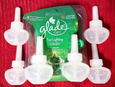 GLADE, SC JOHNSON 6 Glade TREE LIGHTING WONDER PLUGINS Fir Pine Spruce Eucalyptus Timeless oil NEW