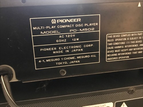 Pioneer 6-Disc CD Cartridge Compact Disc Multi Player Changer PD-M502 - Picture 6 of 6
