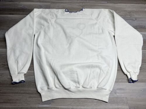 Vintage NOS Raglan Sweatshirt Quilt Hearts Ruffle Neckline Size XL Made in USA - Picture 2 of 8