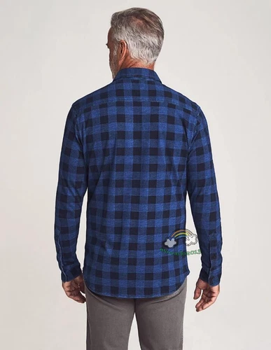 Brandneu Faherty Indigo Buffalo Langarm Strick Jahreszeiten Shirt M L XL - Bild 3 von 15