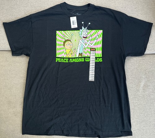 NEW- Rick and Morty Mens Size XL T-Shirt Black Short Sleeve Crewneck