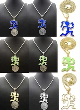 Hatchet Girl with Clever Pendant Box, Rope,Cuban Chain Hip Hop Necklace XSP798