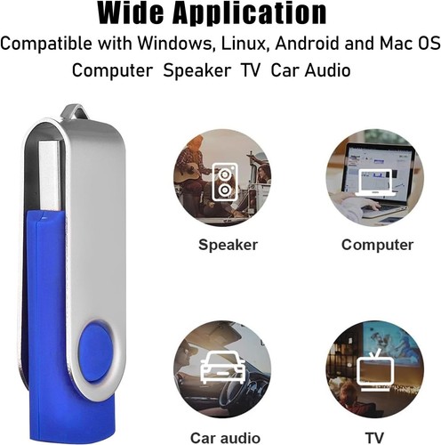 2Pack 2GB USB2.0 Memory Stick Metal Flash Drive High Speed Swivel 2 Lanyards - 第 3/7 張圖片