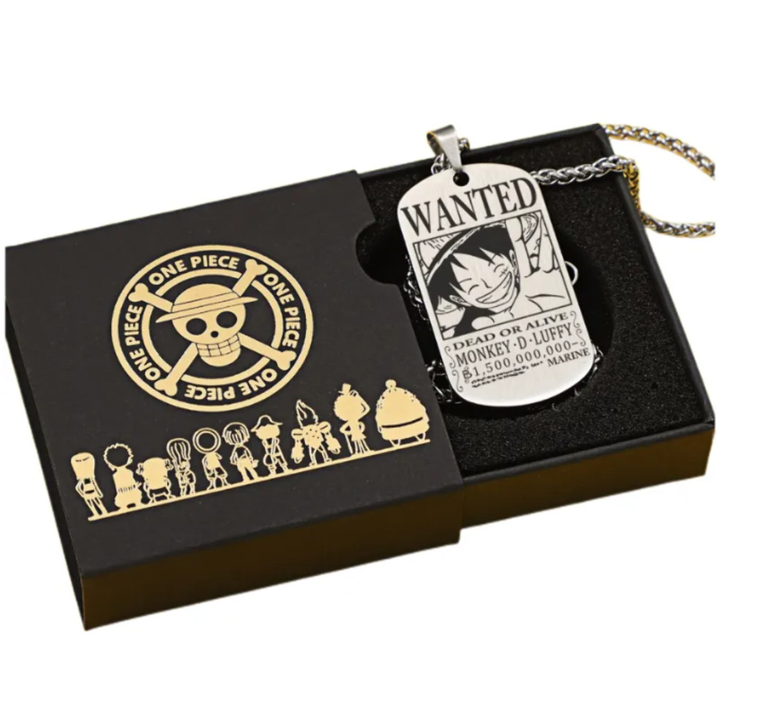 Collana One Piece Luffy Poster Ricercato | Acciaio e Lega Design