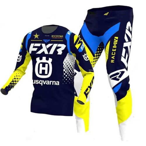 FXR Revo Rockstar Husqvarna MX Gear Jersey/Pants Combo Motocross ATV Racing Set - Foto 1 di 3