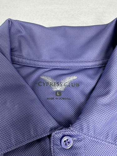 Cypress Club Mens Purple Pin Checked Size L Polo Shirt Short Sleeve - Bild 3 von 8
