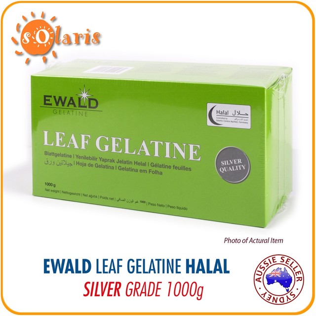 1000g Ewald Leaf Gelatine Halal Silver Grade 170 Bloom 400 Sheets From 1000g Ewald Leaf Gelatine Halal Silver Grade 170 Bloom 400 Sheets From