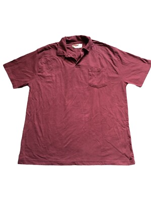 field n forest mens maroon short sleeve collared short size xl