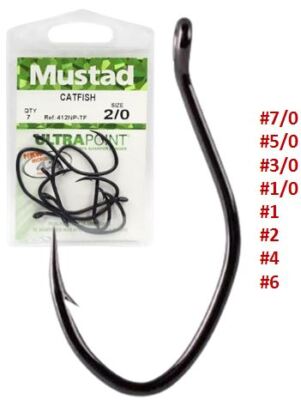 MUSTAD 412NP Ultra Skippy Hook Catfish Waller Wels Angelhaken