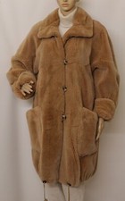 Real Shearling Lamb Fur Sheepskin Teddy Oversize Parka Tan Coat 14-16-18-20 Xxl