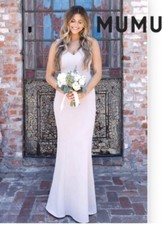 Show Me Your Mumu $198 Bridesmaid Dress Prom Gown Pink Stretch Crepe Medium New