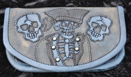 Artisan Made Mutiny Pirate skulls Eddie Brat leather art 1 of 1