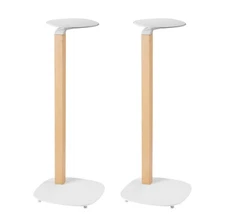 ynVISION Universal Wood Speaker Floor Stands | White | PAIR - 2 PACK