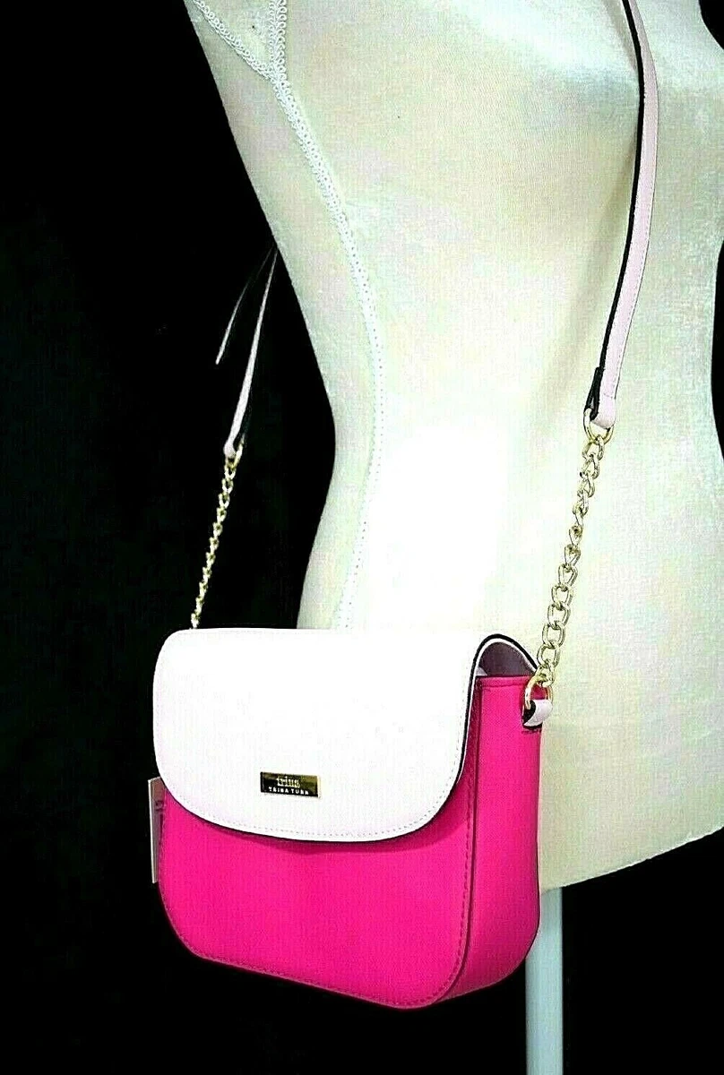 NEW Trina Turk ColorBlock Crossbody Purse Bag Light Pink Fuchsia Metal  chain NWT | eBay