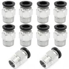 10 Pcs Push to Connect Fittings 8mm Tube OD x 1/8 Inch NPT Thread Male Straig...