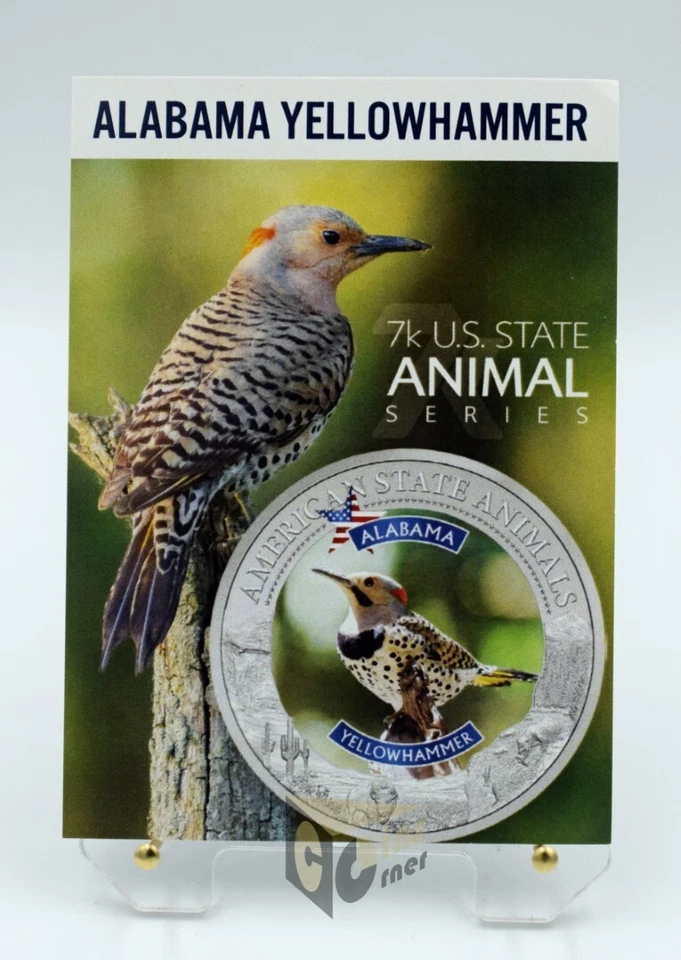 Isole Cook 2021 - Alabama Yellowhammer American State Animals 1 oz NGC MS70 - Immagine 3 di 4