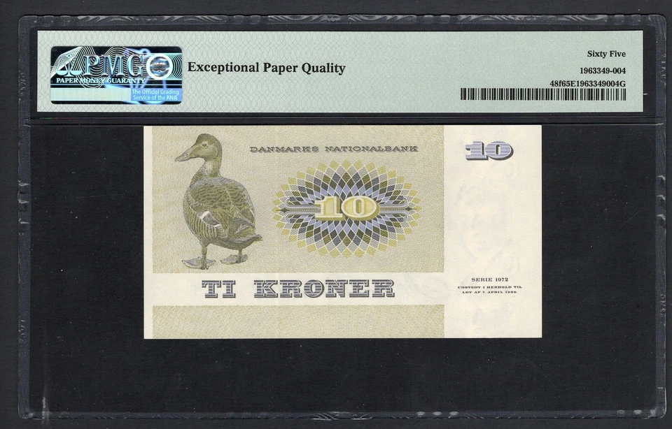 Denmark 10 Kroner 1976 P48f Uncirculated Grade 65 - Image 2 of 2