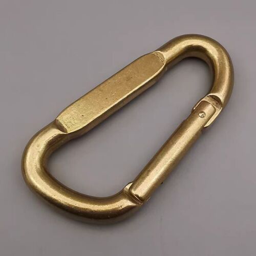 3 inch Solid brass D Oval Spring load Snap Carabiner keychain Hook Clip Purse- - Picture 4 of 8