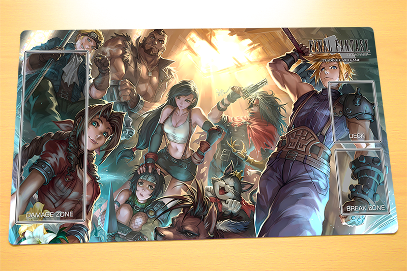 G1565 Final Fantasy VII TCG Card Game Playmat Cloud Tifa