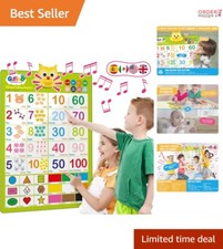 Interactive Toddler Wall Chart Bilingual Learning Numbers Shapes Colors Educa...