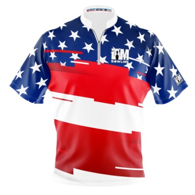 NEW I AM Bowling  Stripes of Freedom Bowling Jersey Sizes S-4XL Moisture-Wicking