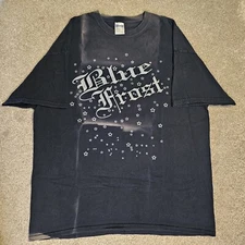 Vintage Y2k Blue Frost Weed T-shirt Mens M 420 Stoner Grunge Burnout Tweaker Emo