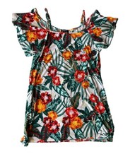ROUGE Collection Dress Women 3X Multicolor Floral Cold Shoulder Tropical Mini