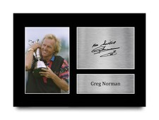 Greg Norman Excellent Gift Idea Framed Autograph Picture Print for Golf Fans