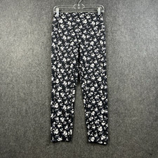 Victoria's Secret PINK Ultimate Leggings Women's Medium Black Floral Ankle NWT