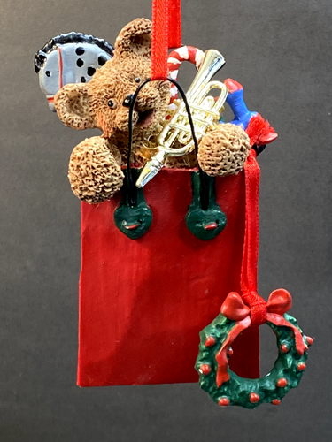 Kurt Adler Holly Bearies - Gift Bag Bear Horse Candy Christmas Tree Ornament B20 - Picture 2 of 21