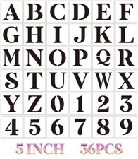 5 inch Letter Stencils for Painting On Wood,36pcs Stencils Letter Alphabet Nu...